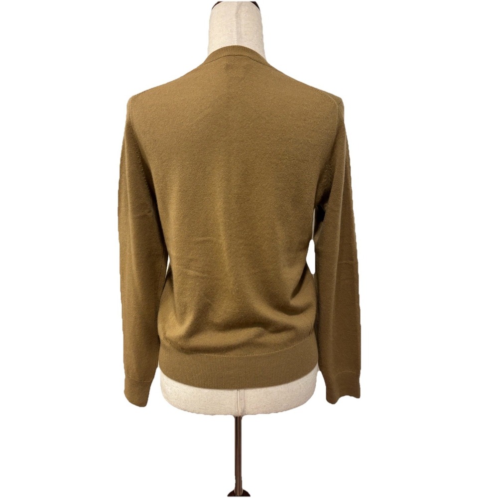 TSE 100% Cashmere Cardigan Brown Golden Brown Sz Medium Classic - Picture 3 of 7